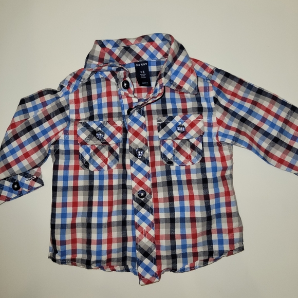 Set of 5 - Baby Boys Button Down Shirt (1 Bodysuit) - Picture 5 of 6